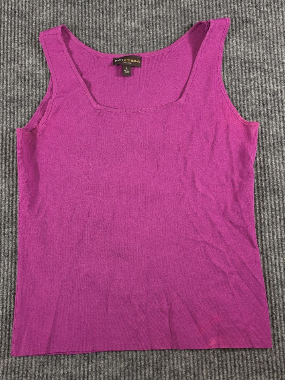 Dana Buchman Women's Pink Blouse Top Scoop Neck Sleeveless Size Large